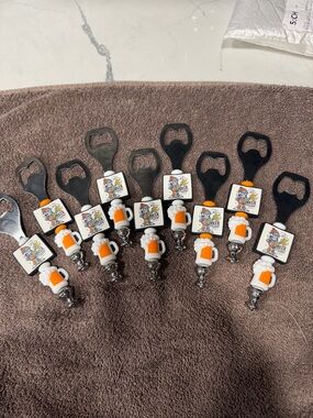 Beer Mug Bottle Openers - Set of 9. Each $3 or set for $26. Father’s Day Gift.